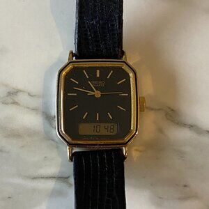 VINTAGE 1980s Seiko Women's Ana-Digi Quartz Watch New Battery E029-507A